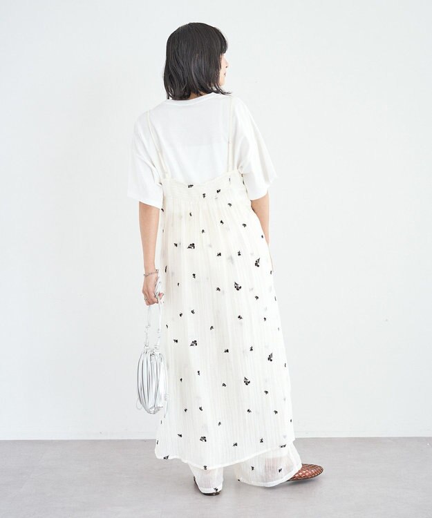 Green Parks 花柄刺繍キャミワンピース Ivory