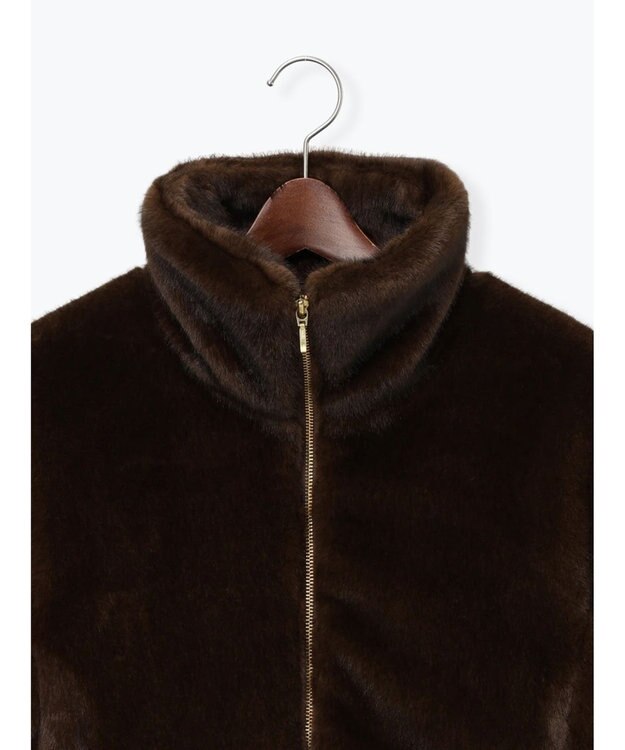 Te chichi 【宮本茉由着用】グラデーションファースタンドジャケット ブラウン