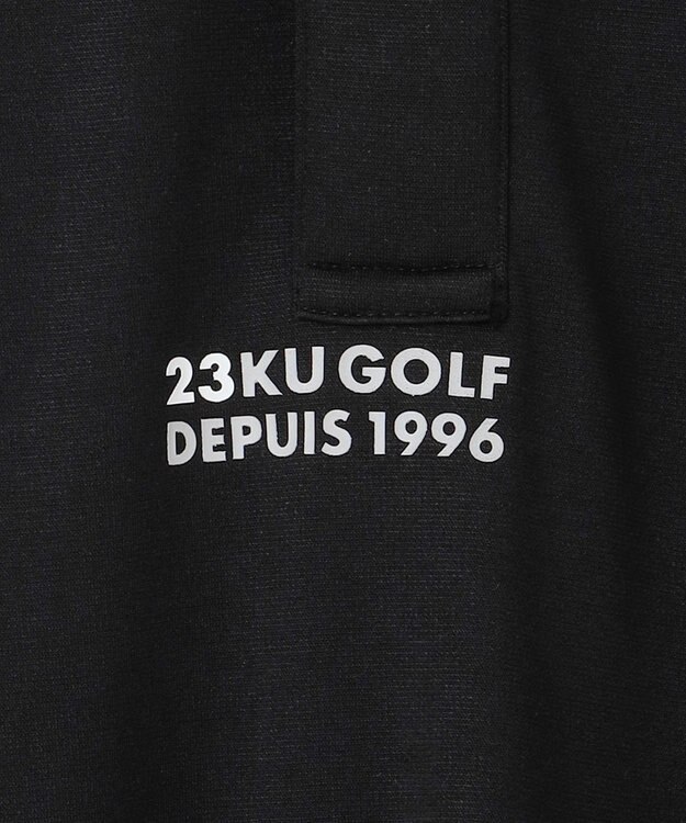 23区GOLF 【MEN】【吸水速乾】ポンチコンビ ポロシャツ ブラック系