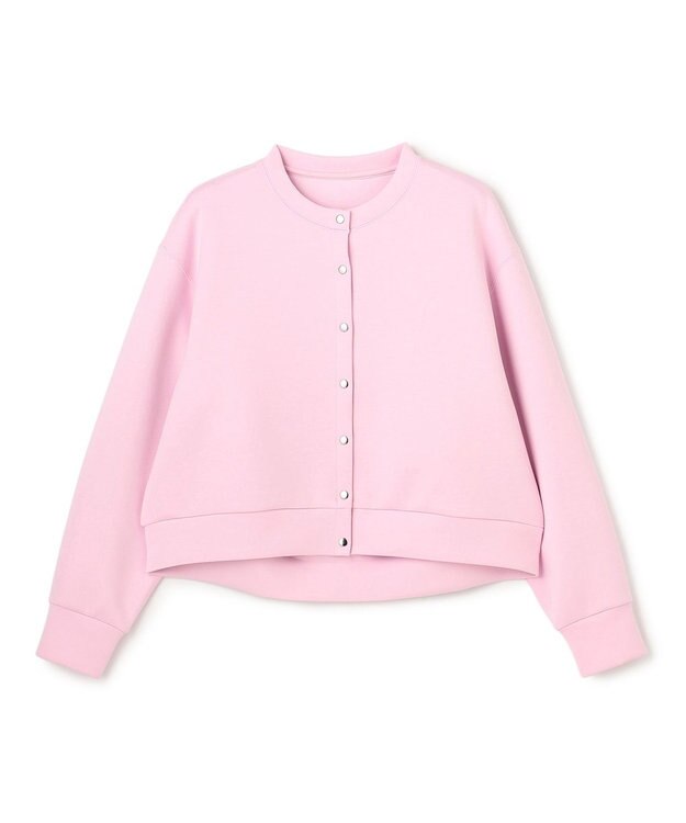 UNFILO L 【野呂佳代さん着用】BEAUTY FORM JERSEY スナップカーディガン ピンク