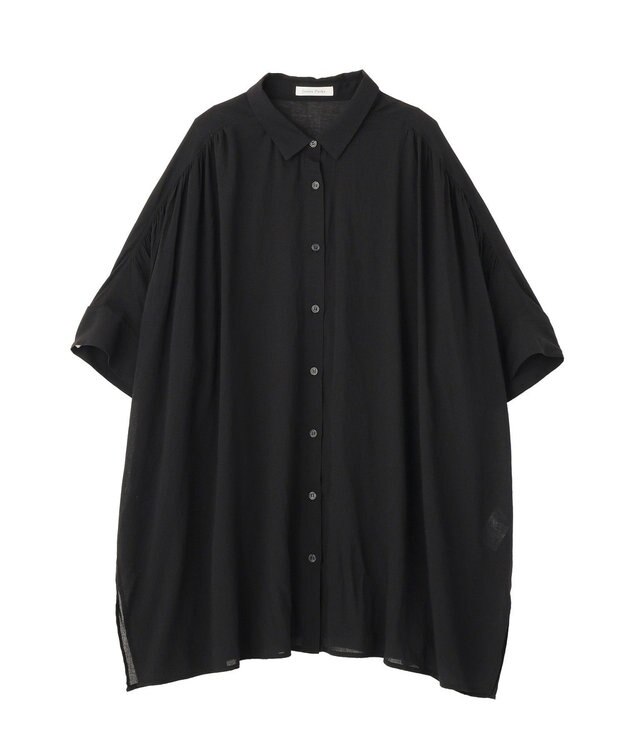 Green Parks スラブシアーシャツチュニック Black