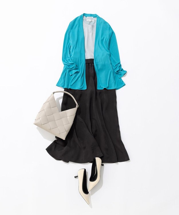 23区 【新色追加/UVケア/接触冷感】マルチ機能 シアー ショート カーディガン [WEB限定カラー]ターコイズブルー系