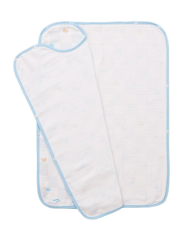 MIKI HOUSE HOT BISCUITS 【ミキハウス】 ガーゼスリーパー ブルー