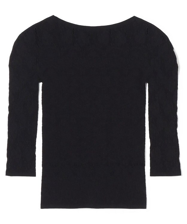 Chacott レーシーフラワーニットトップ ブラック