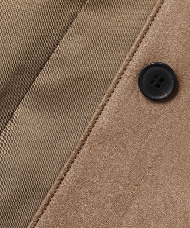 UNFILO L 【洗える】フェイクレザー ジャケット モカ