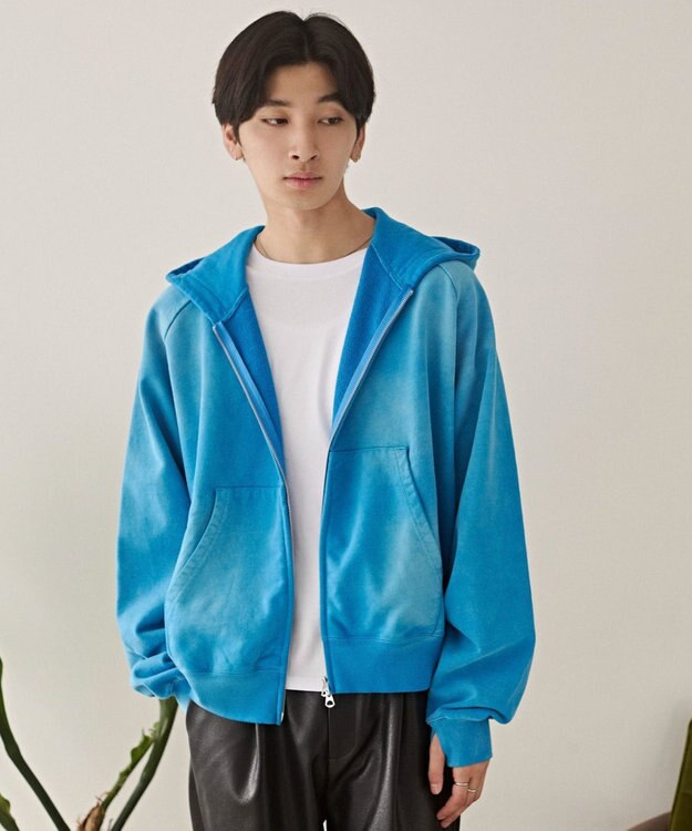 WEGO ショートZIPパーカー ブルーその他