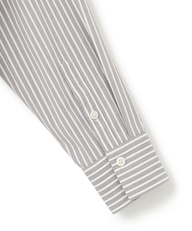23区 S 【CLASSY.2月号掲載/洗える】CANCLINI ベーシック シャツ ダークブラウンストライプ