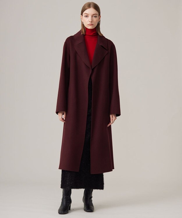 ICB 【CLASSY.1月号掲載】WoolRever ロングコート バーガンディ系