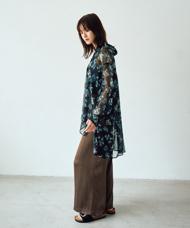 YECCA VECCA ヴィンテージサテンストレートパンツ Brown