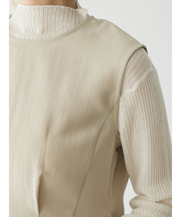 Green Parks AnriettMusee ノースリーブタックペプラムブラウス Beige