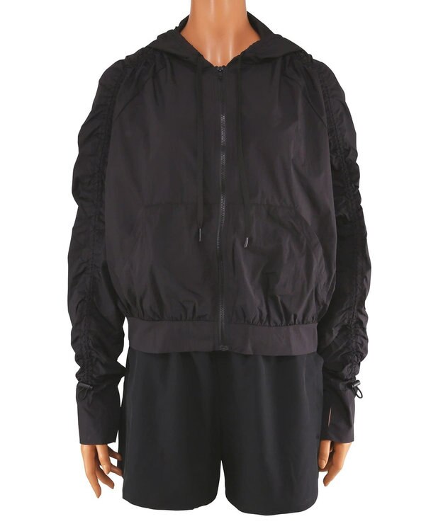 San-ai Resort（三愛水着楽園） WEB限定商品ショートラッシュパーカー付きリブタンキニ水着+レギンス付き5点セット【Beach Queen（ビーチクイーン）】 ブラック