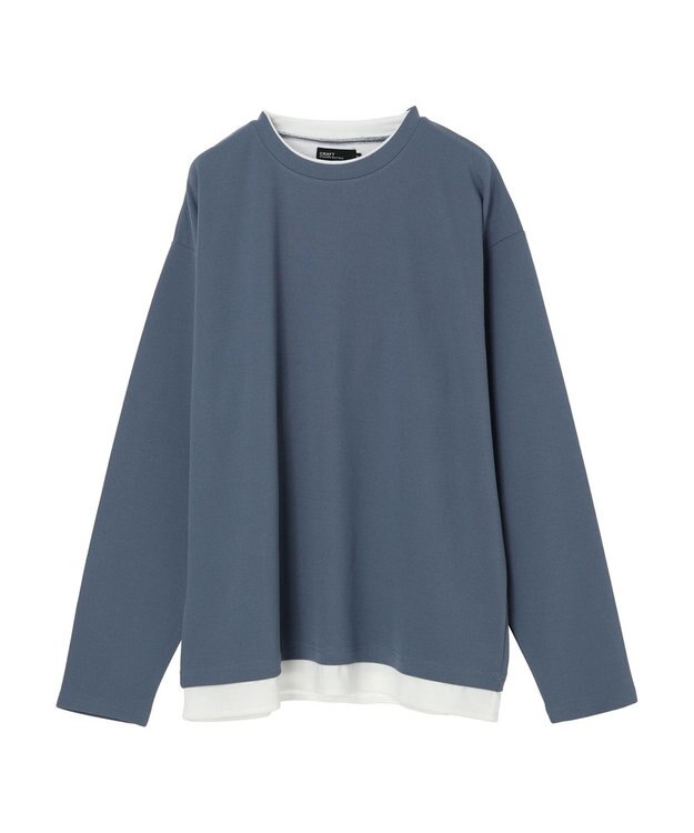 CRAFT STANDARD BOUTIQUE 梨地カットフェイクレイヤードＬ／Ｓ　ＴＥＥ Blue