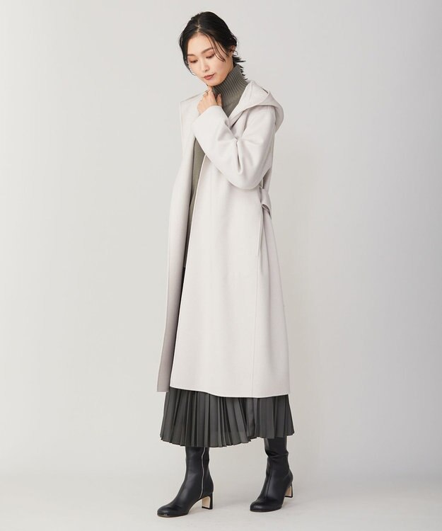 ICB ウールリバーフーデットコート トープ系