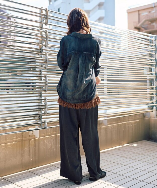 YECCA VECCA シアーデニムシャツ Black