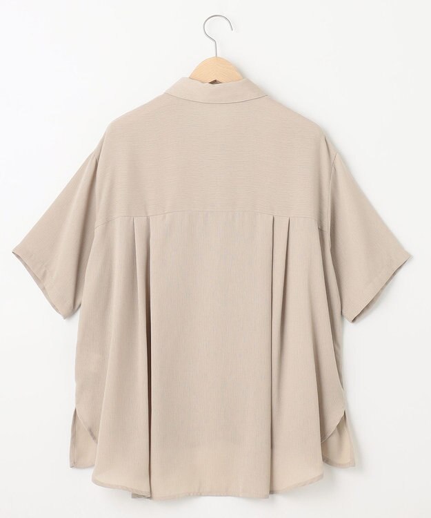 SHARE PARK LADIES 【2WAY】オーバーサイズ楊柳シャツ ライトグレー系