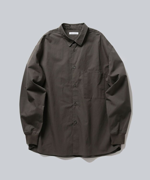 WHITE MAILS 【UNISEX】COTTON PAPER DUMP OVERSIZED シャツ カーキ