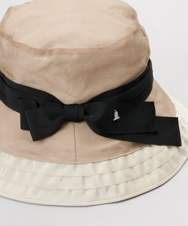 AURORA 【 LANVIN en Bleu （ランバン オン ブルー）】オーガンジーｘグログランクロッシェハット ベージュ