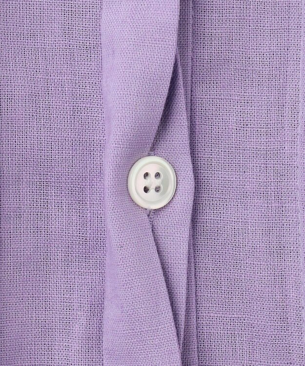 23区 【SLOW/洗える】リネンコットン ノースリーブブラウス ライラック系