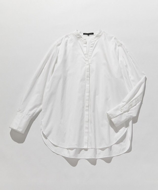 23区 L 【滝沢眞規子さん着用/mi-molletコラボ/洗える】CANCLINI デザイン シャツ [mi-molletコラボ]ホワイト系