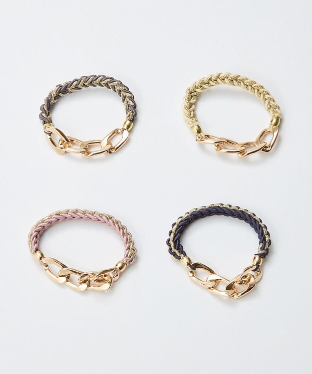 Phoebe 2wayツイストメタルヘアブレス　ホワイト ホワイト