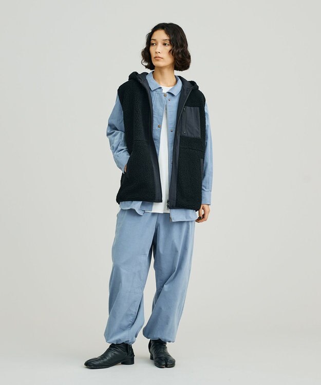 J.PRESS YORK STREET 【UNISEX】リバーシブル ボアベスト ブラック系