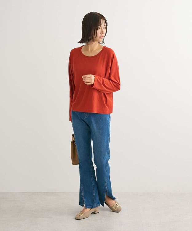 Green Parks シアークロップドプルオーバー Orange