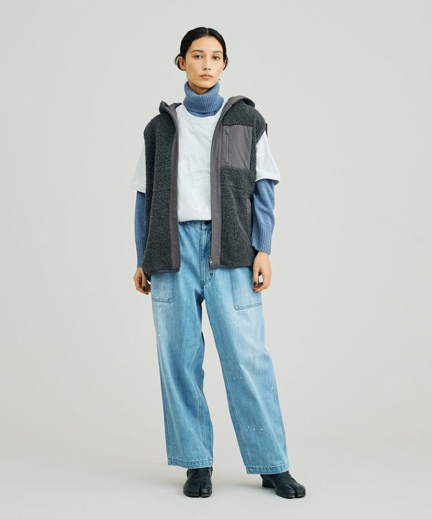 J.PRESS YORK STREET 【UNISEX】リバーシブル ボアベスト グレー系