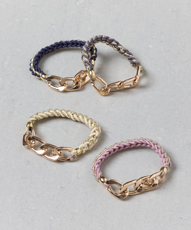 Phoebe 2wayツイストメタルヘアブレス　ホワイト ホワイト