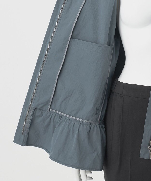 23区 【R(アール)】ナイロンタフタワッシャー  フーデッドジップアップブルゾン スレートグレー系