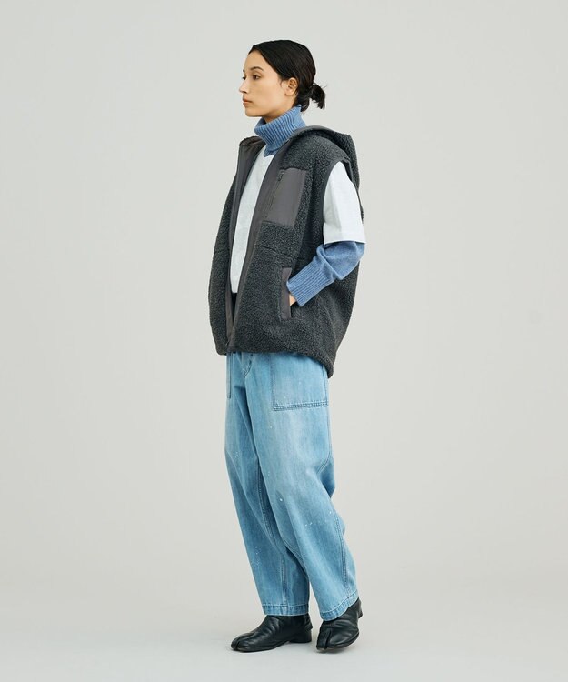 J.PRESS YORK STREET 【UNISEX】リバーシブル ボアベスト グレー系