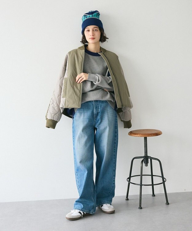 CRAFT STANDARD BOUTIQUE 洗える/とてもち配色ニットプルオーバー/24AW Gray Mixture