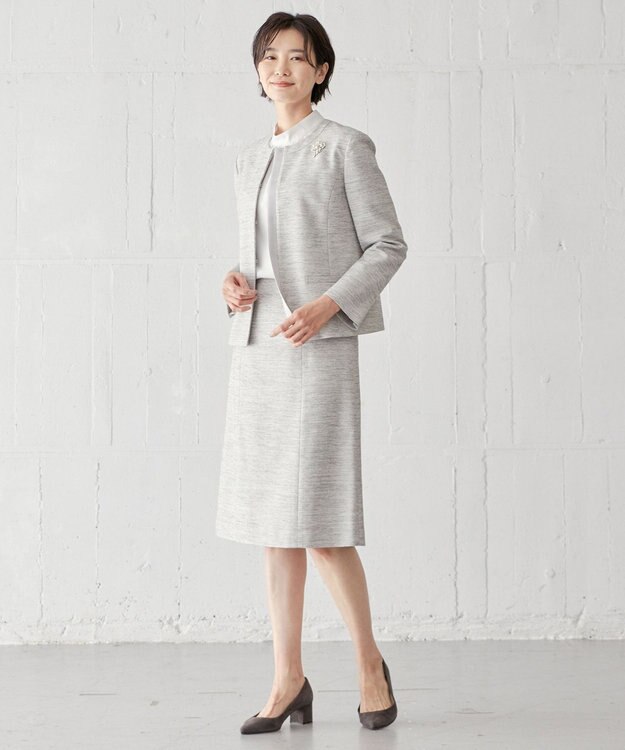 J.PRESS LADIES ビジューパール ブローチ シルバー系