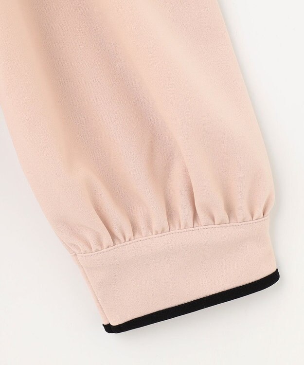 組曲 【洗える】バイカラージョーゼットバックリボン ブラウス ベージュ系