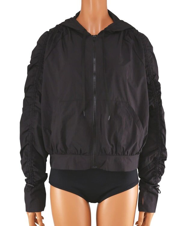 San-ai Resort（三愛水着楽園） WEB限定商品ショートラッシュパーカー付きリブタンキニ水着+レギンス付き5点セット【Beach Queen（ビーチクイーン）】 ブラック