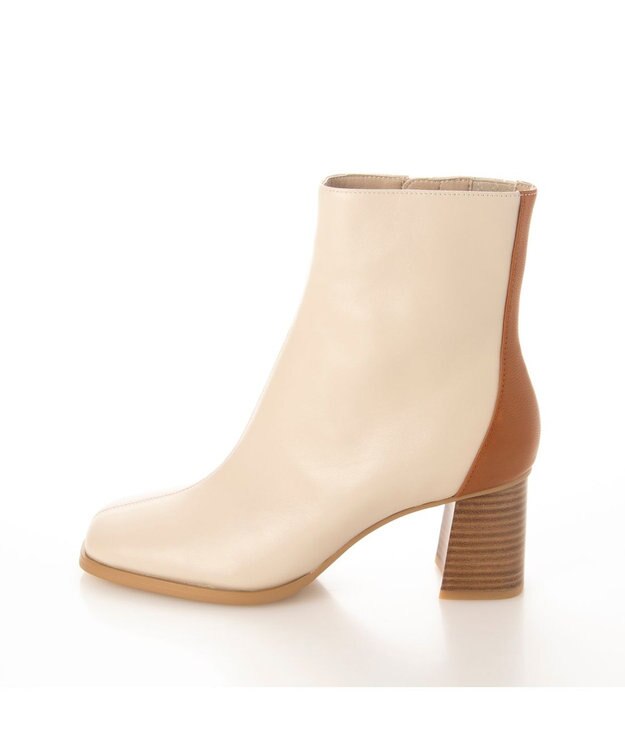 MODE ET JACOMO <MODE ET JACOMO>バック切り替えスクエアトゥショートブーツ アイボリー