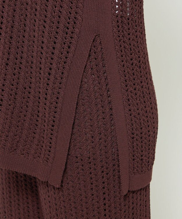 uncrave シースルーケーブルニット ノースリーブトップス ブラウン