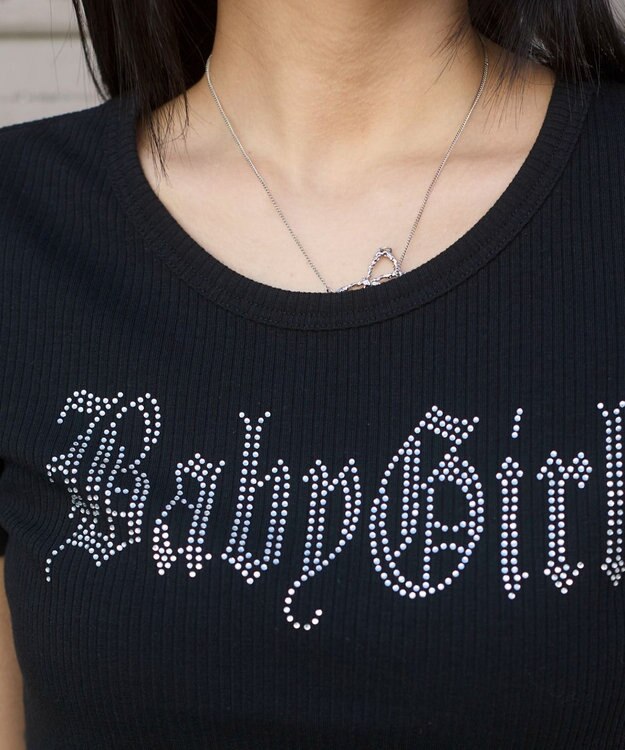 WEGO ラインストーンチビリブT ブラック