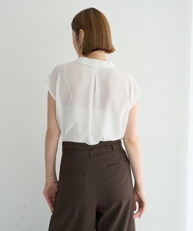 YECCA VECCA 2wayスカーフ付きブラウス Off White
