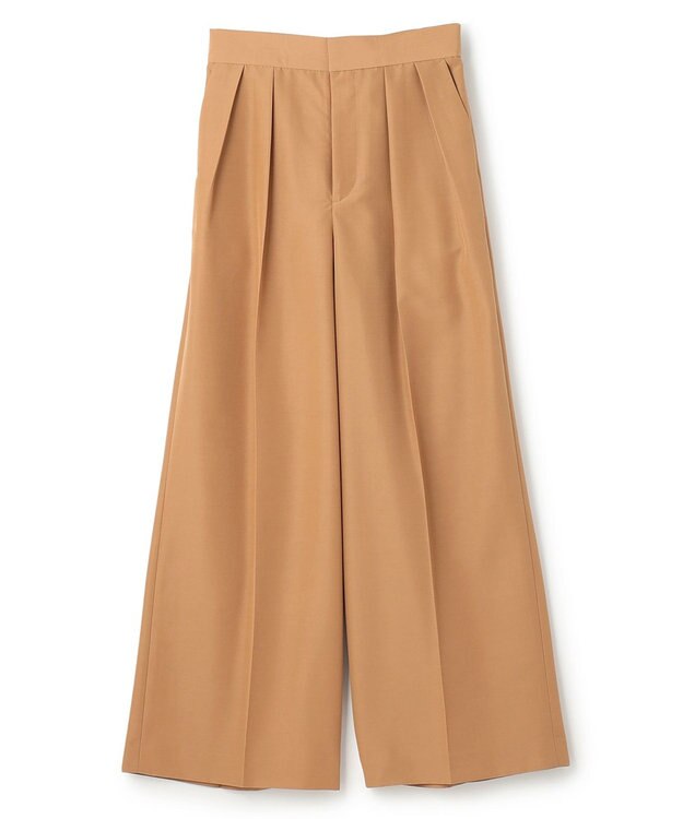 NAVE 【ReNAVE・セットアップ可/撥水加工/防シワ/ウエストゴム】ポリエステルタッサー パンツ キャメル系