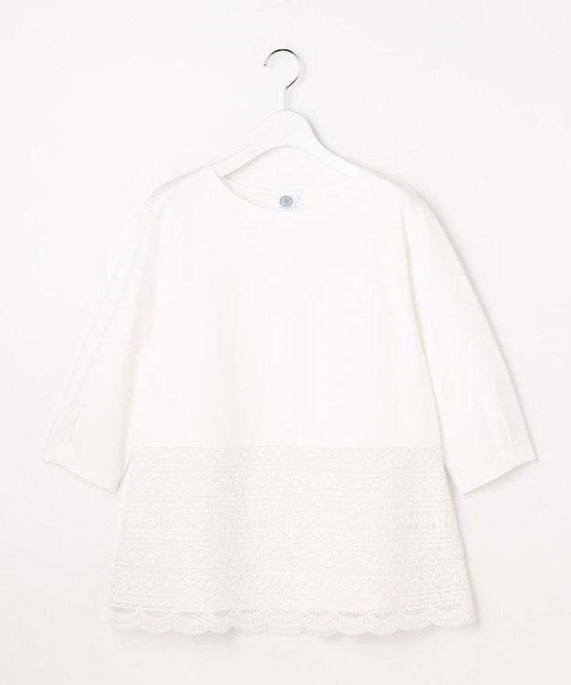 J.PRESS LADIES S レースレイヤードフレア カットソー ホワイト系