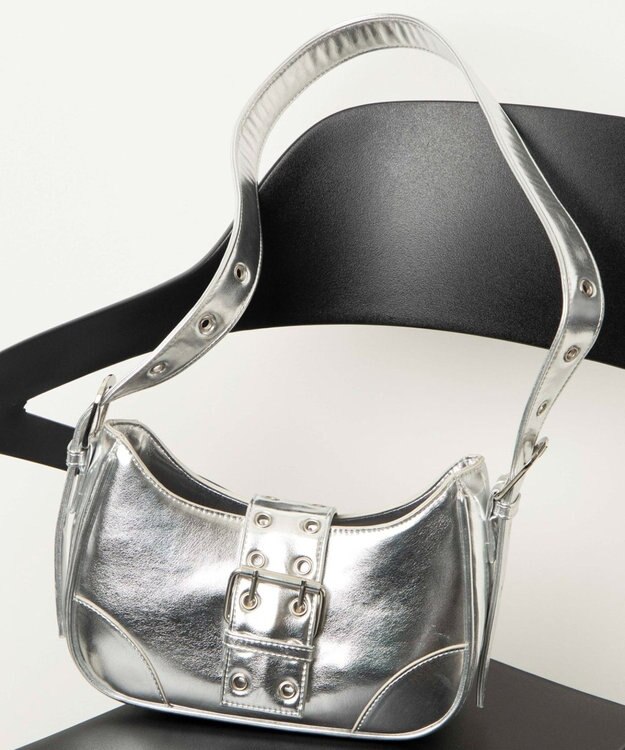 WEGO マルチWAYハーフムーンベルトバッグ シルバー