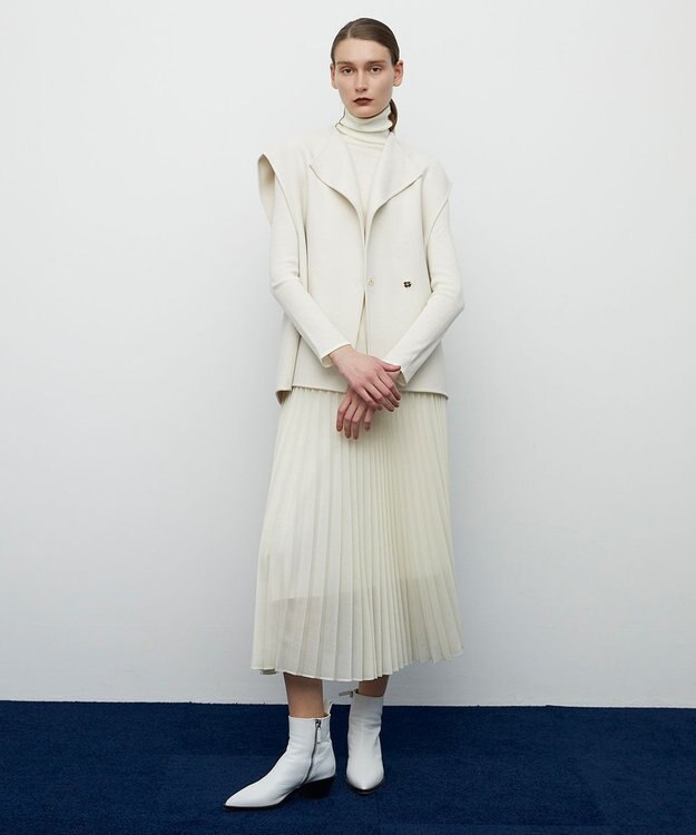 BEIGE， FORD / ハイネックトップス White×Camel