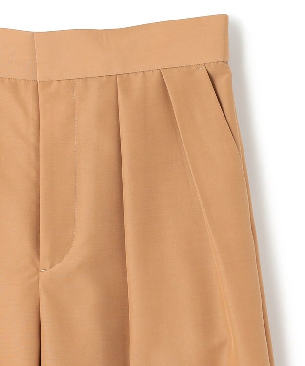 NAVE 【ReNAVE・セットアップ可/撥水加工/防シワ/ウエストゴム】ポリエステルタッサー パンツ キャメル系