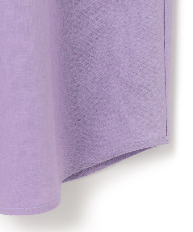 23区 【SLOW/洗える】リネンコットン ノースリーブブラウス ライラック系