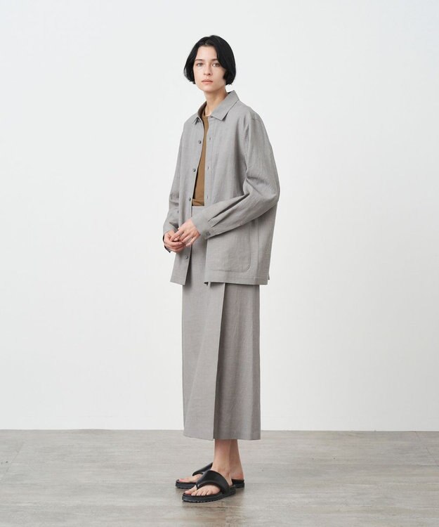 ATON KYOTO TSURIZOME LINEN | シャツジャケット - UNISEX GRAY