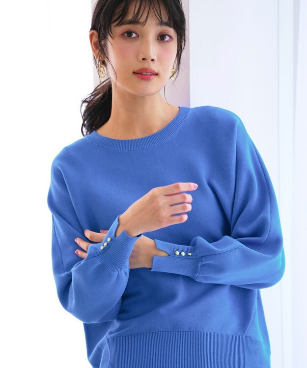 ANY SIS L 【花粉対策】ドルマン ニット ブルー