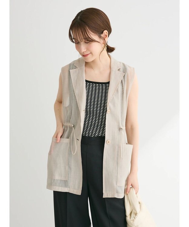 Green Parks ジャガード柄スクエアニットプルオーバー Black