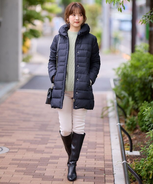 ANY SIS 【洗える】エレガンスショールカラー ミドルダウン ネイビー