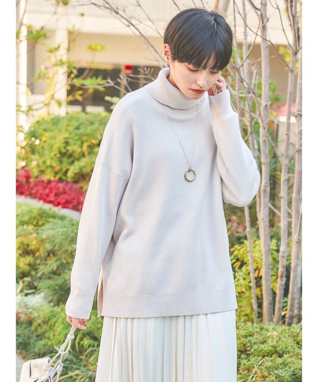 AMERICAN HOLIC バイパチタートルネックニットプルオーバー Gray Beige