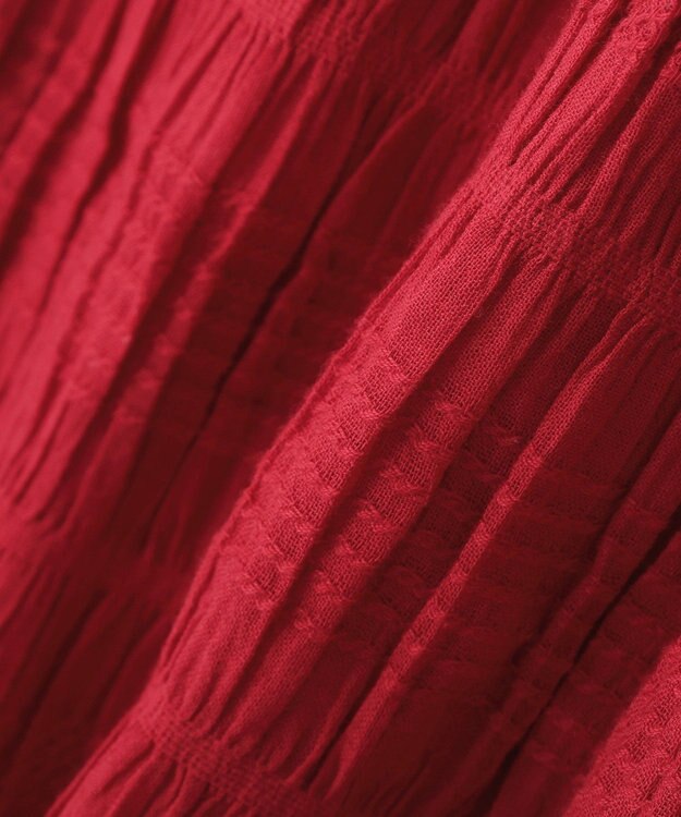 Green Parks ボイルシャーリングフレアスカート Red